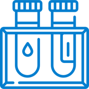 Blue test tubes in rack icon