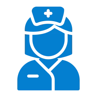 Medical professional symbol in blue