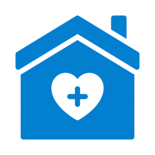 Healthcare home logo on black background